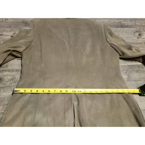 Vintage 90s Lanvin Paris Feather Suede Designer Suit Jacket Coat Blazer Mens 40R - Picture 9 of 12